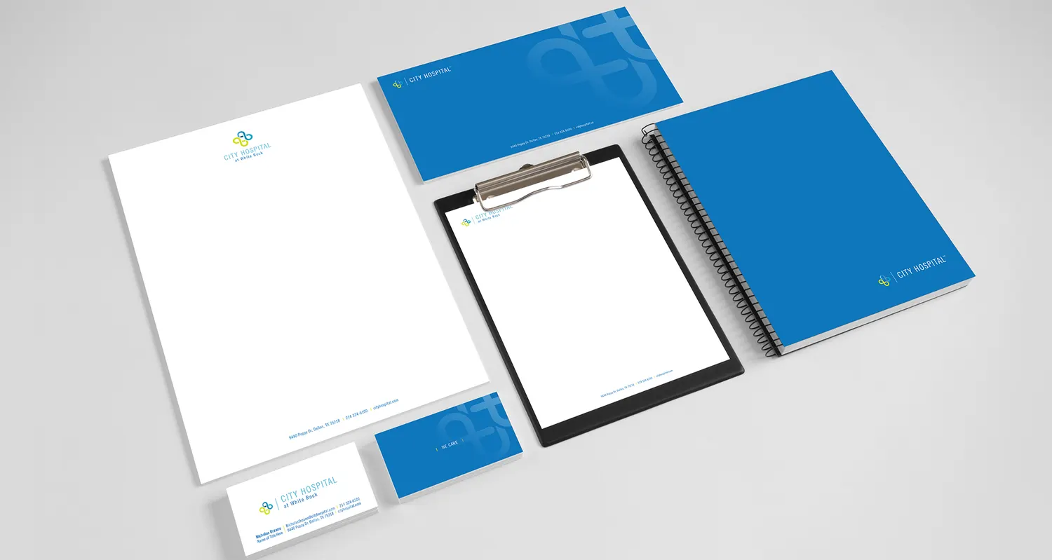 City Hospital stationery and collateral system